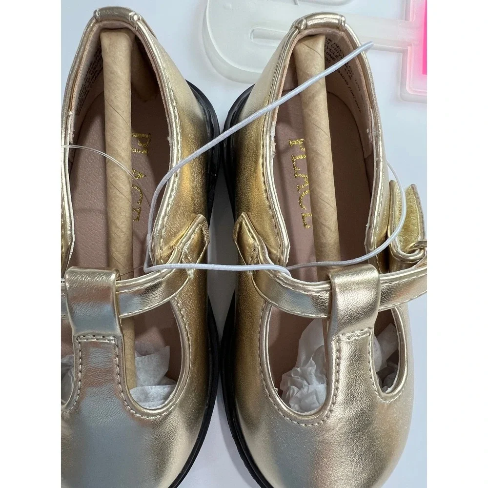 The Children's Place T-Strap Mary Jane Shoes 3055049 Toddler 5 Gold Metallic A71